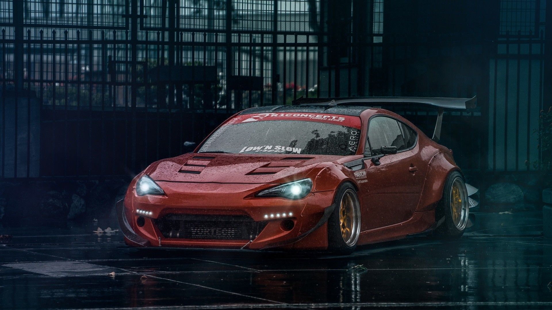 car, Toyota, Tuning, Scion FR S, Subaru BRZ, Stance, Red Cars Wallpaper HD / Desktop and Mobile Background