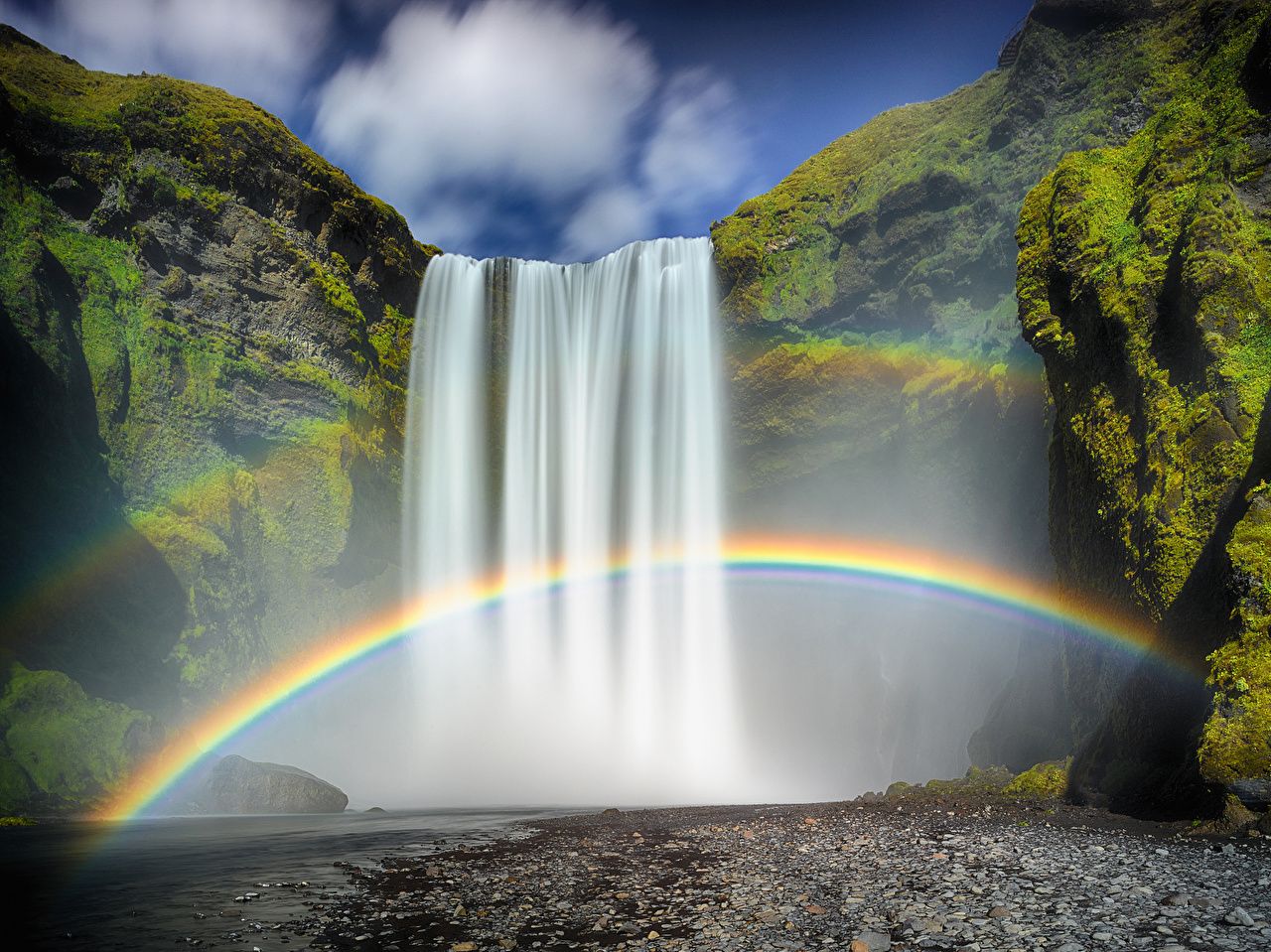 Photo Iceland Nature Rainbow Waterfalls