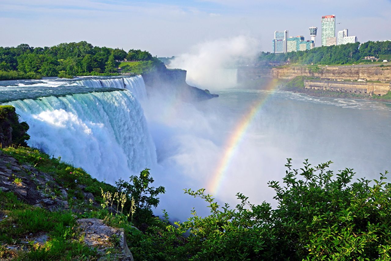 Image Nature Rainbow Waterfalls