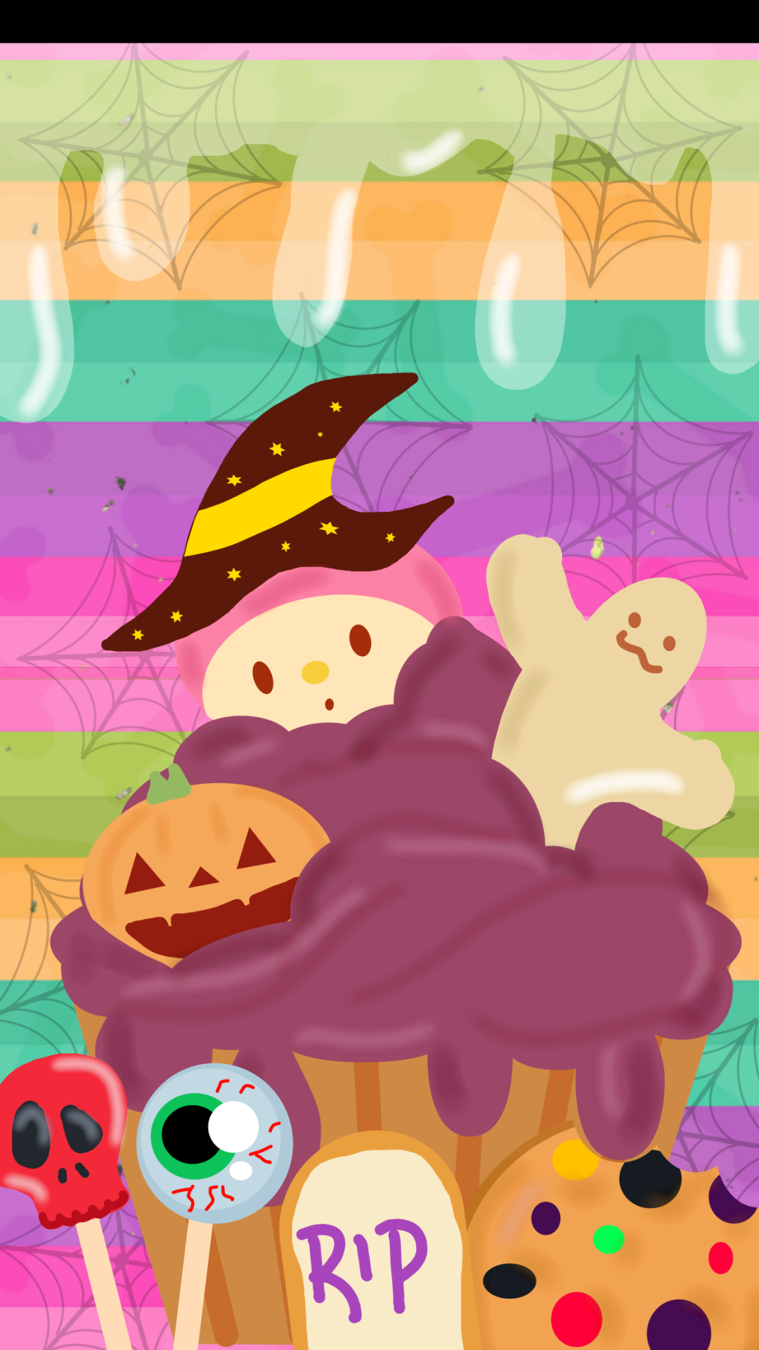 Halloween cupcake by me. Halloween wallpaper iphone, Halloween wallpaper, Hello kitty wallpaper