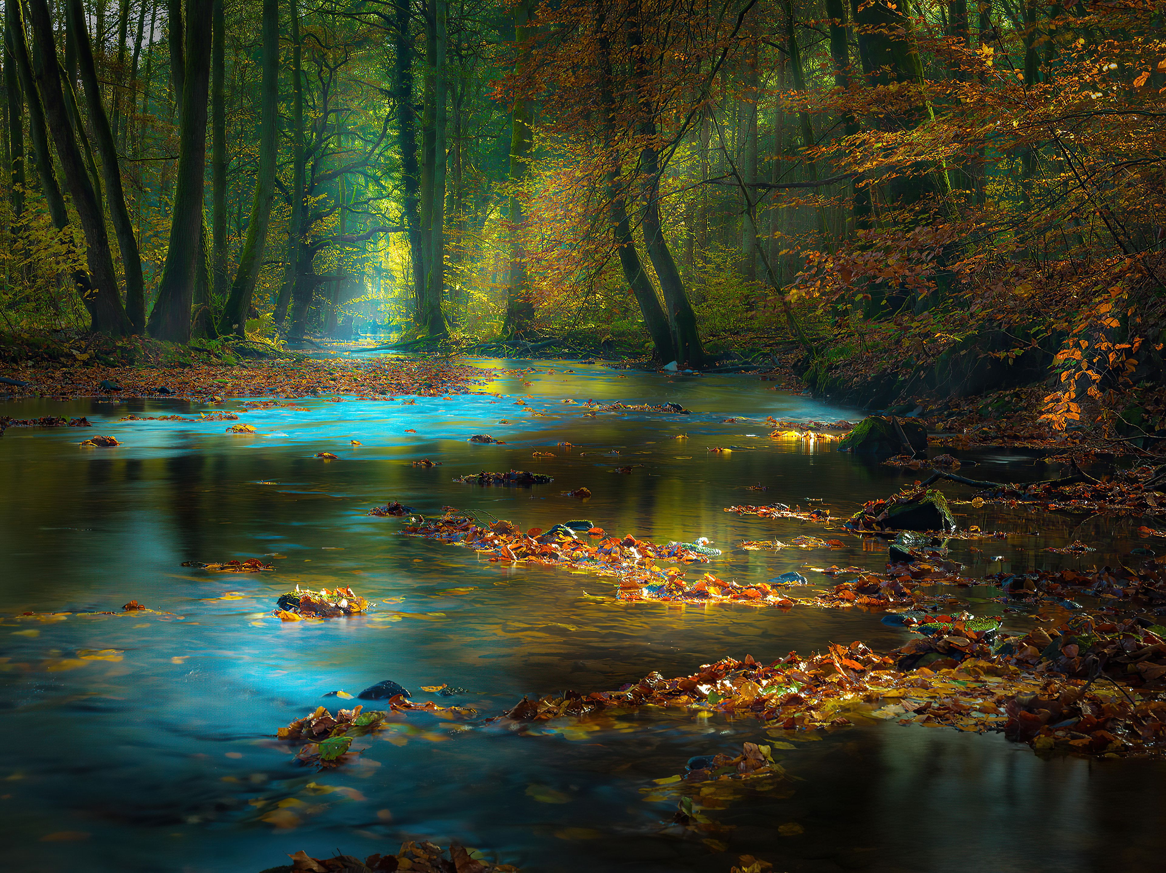 River Sunbeam Autumn 4k, HD Nature, 4k Wallpaper, Image, Background, Photo and Picture