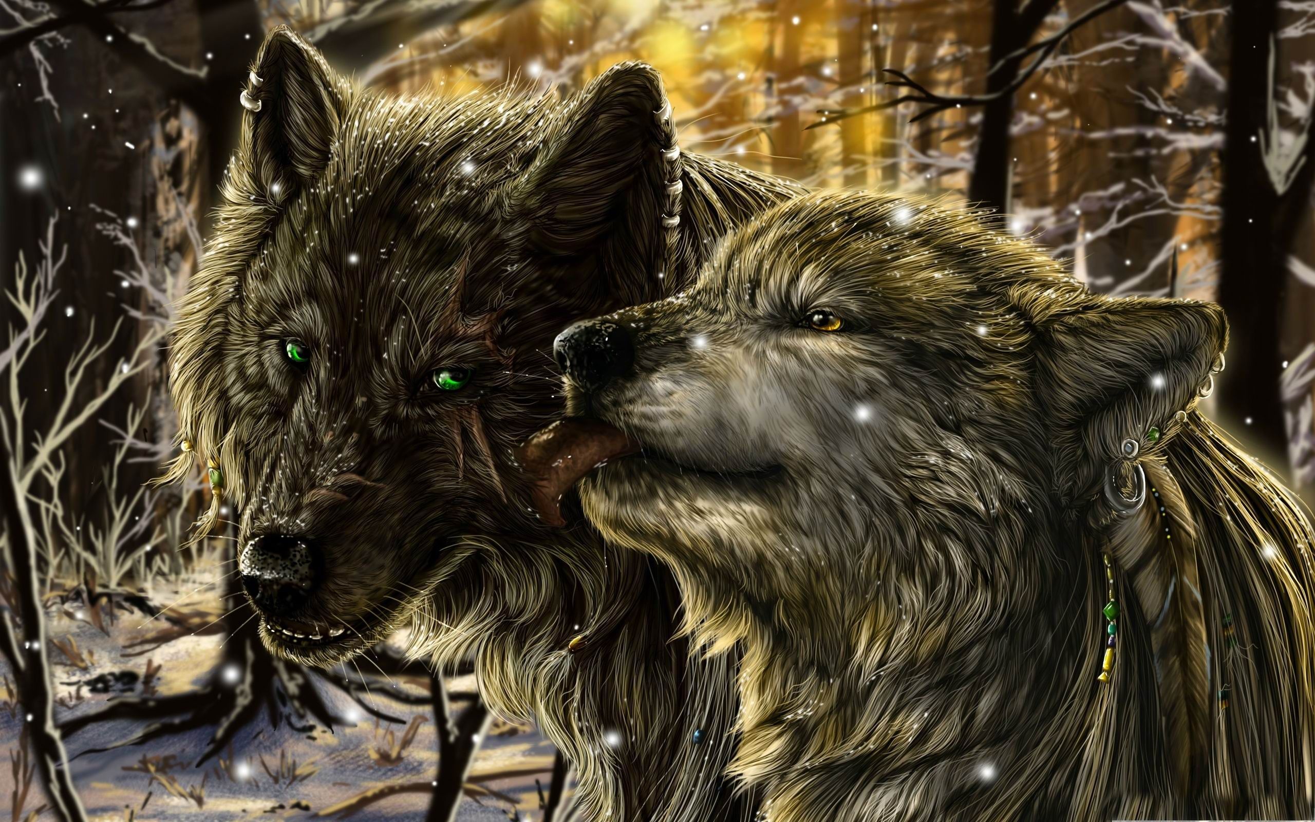 Fantasy Wolves Love. Wallpaper Bod. Fantasy wolf, Wolf love, Wolf art