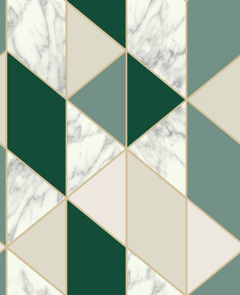 Marble Geo Dark Green Wallpaper. Graham & Brown Sublime 108298