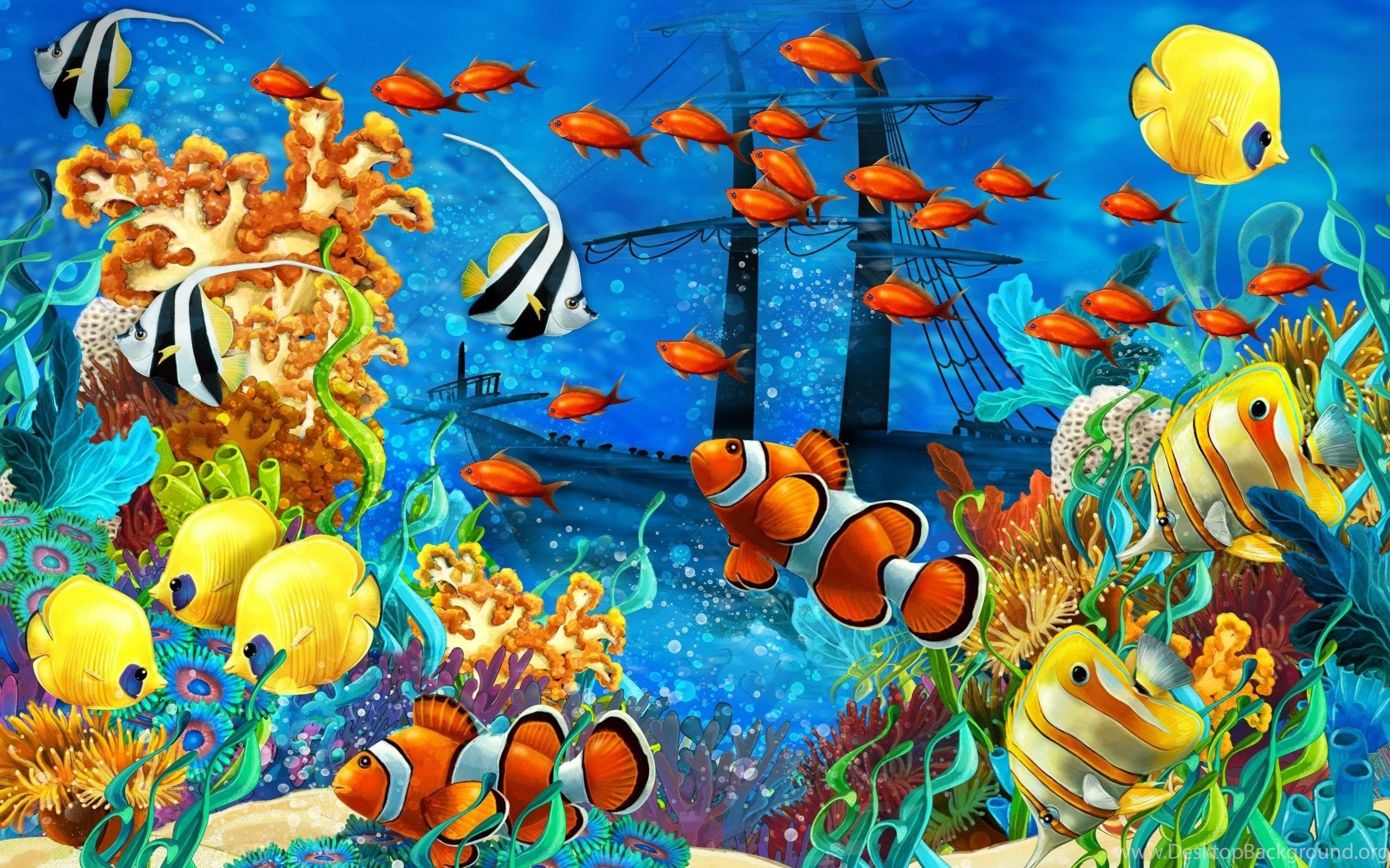 Coral Fish Ocean Life Wallpaper HD Free Download Desktop Desktop Background