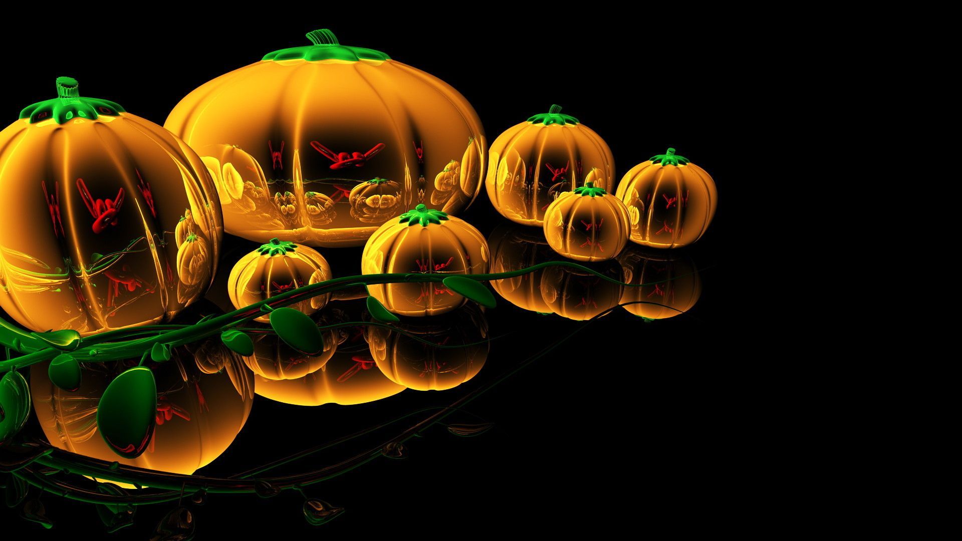 Wallpapers Download 1920x1080 Abstract glass pumpkins
