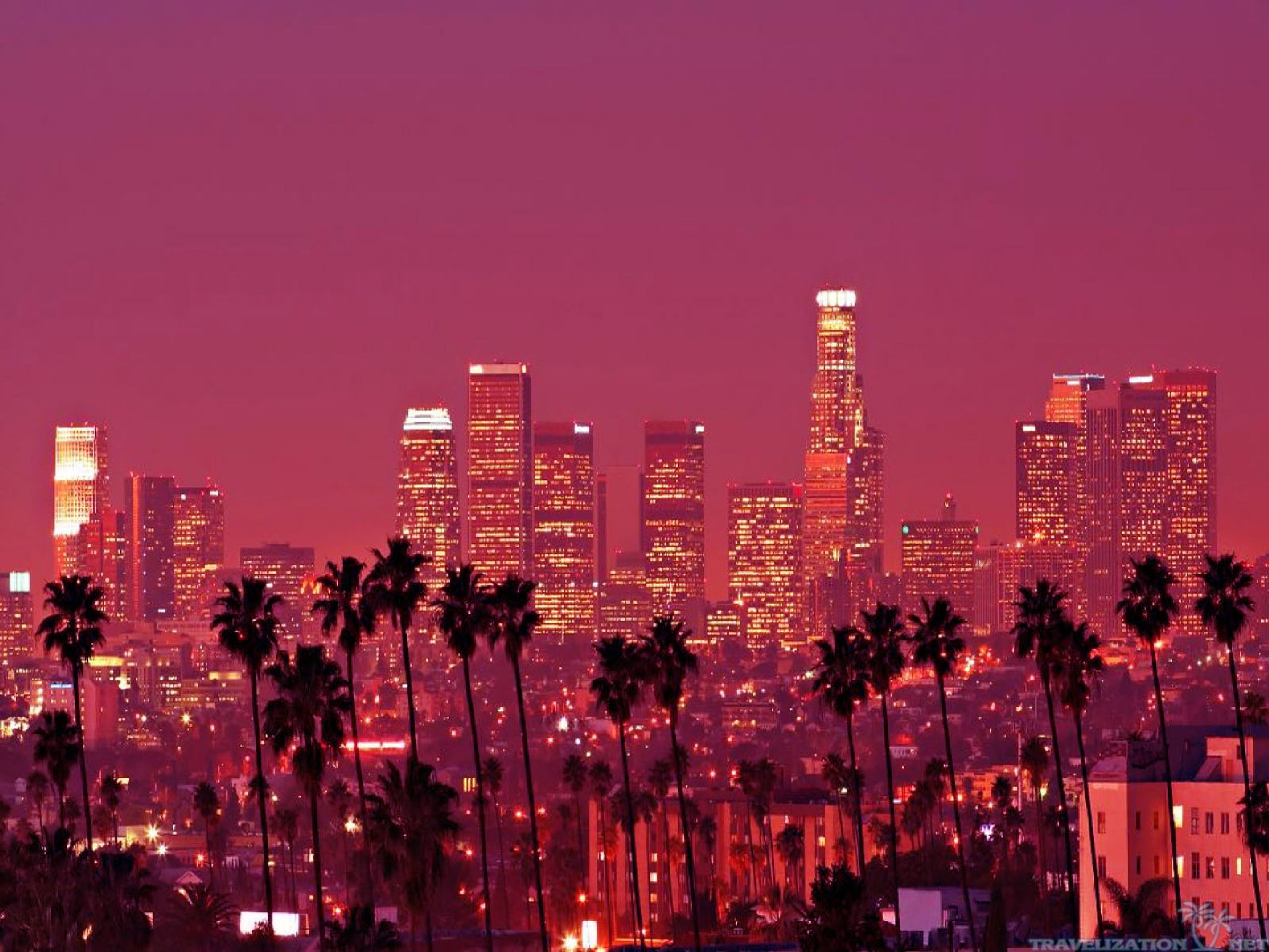 Los Angeles Skyline Wallpapers Wallpaper Cave