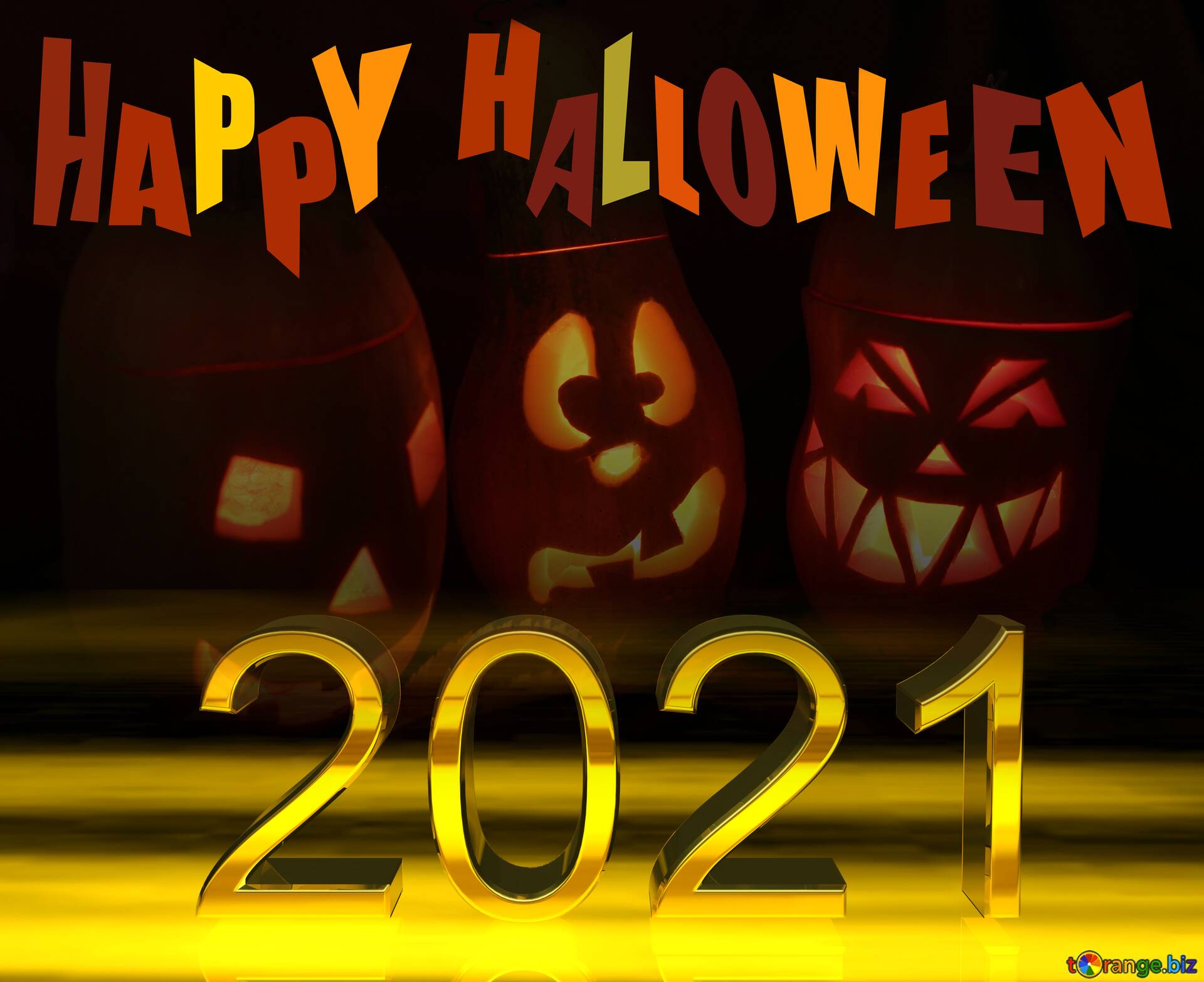 Download Free Picture Pumpkins 2021 Happy Halloween 3D Digits On CC BY License Free Image Stock TOrange.biz Fx №213604