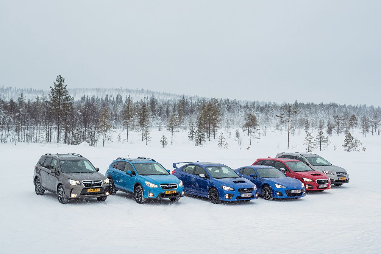 Desktop Wallpaper Subaru Winter Snow Cars