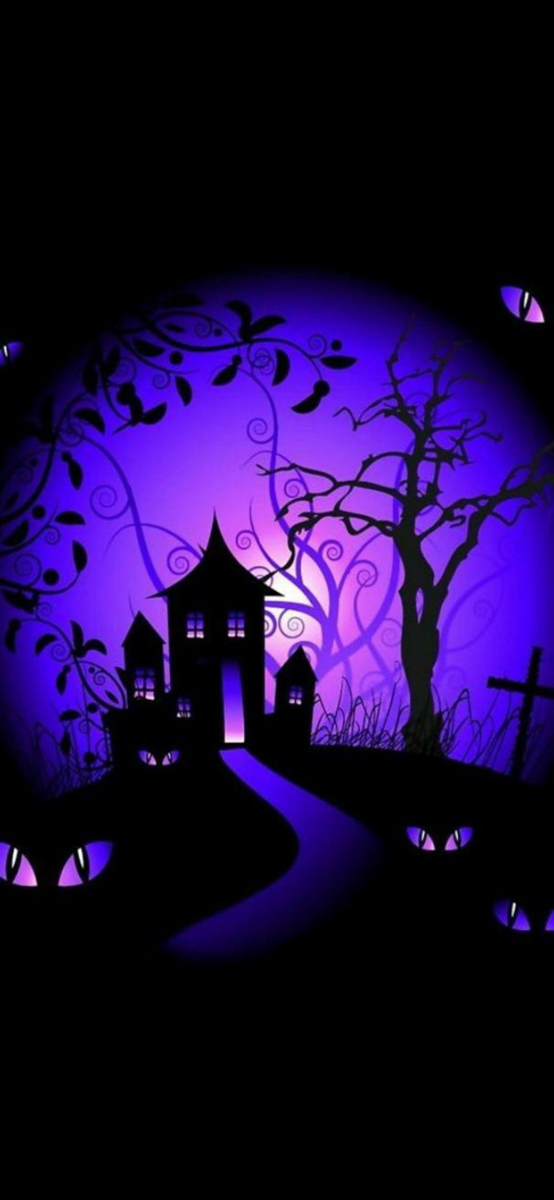 Halloween AMOLED Wallpaper 10802340. Halloween background, Halloween haunted houses, Halloween wallpaper