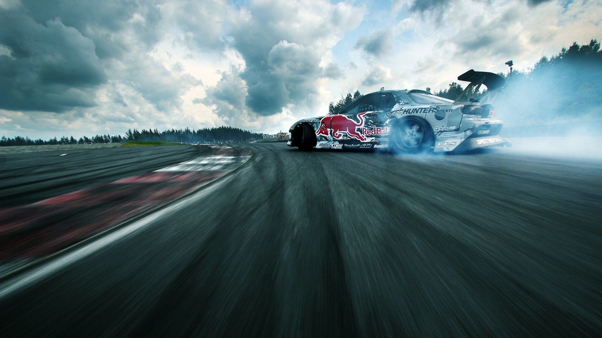 Drift racing car on the track wallpaper and image, picture, photo