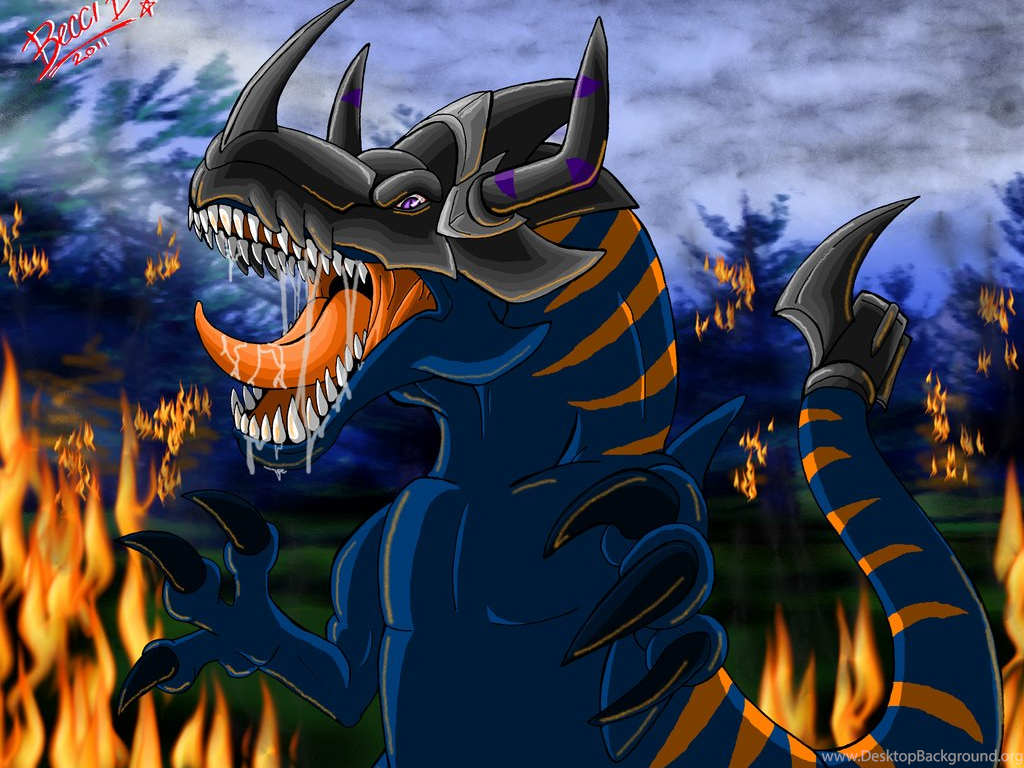 Xros Wars Greymon By Mysterious D Desktop Background