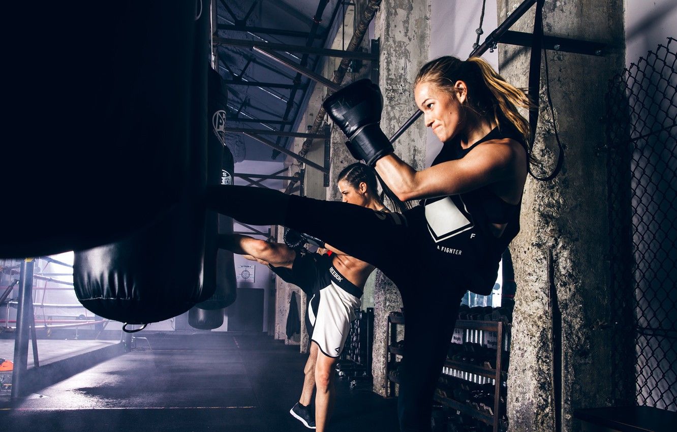 Wallpaper girl, workout, kickboxing image for desktop, section спорт