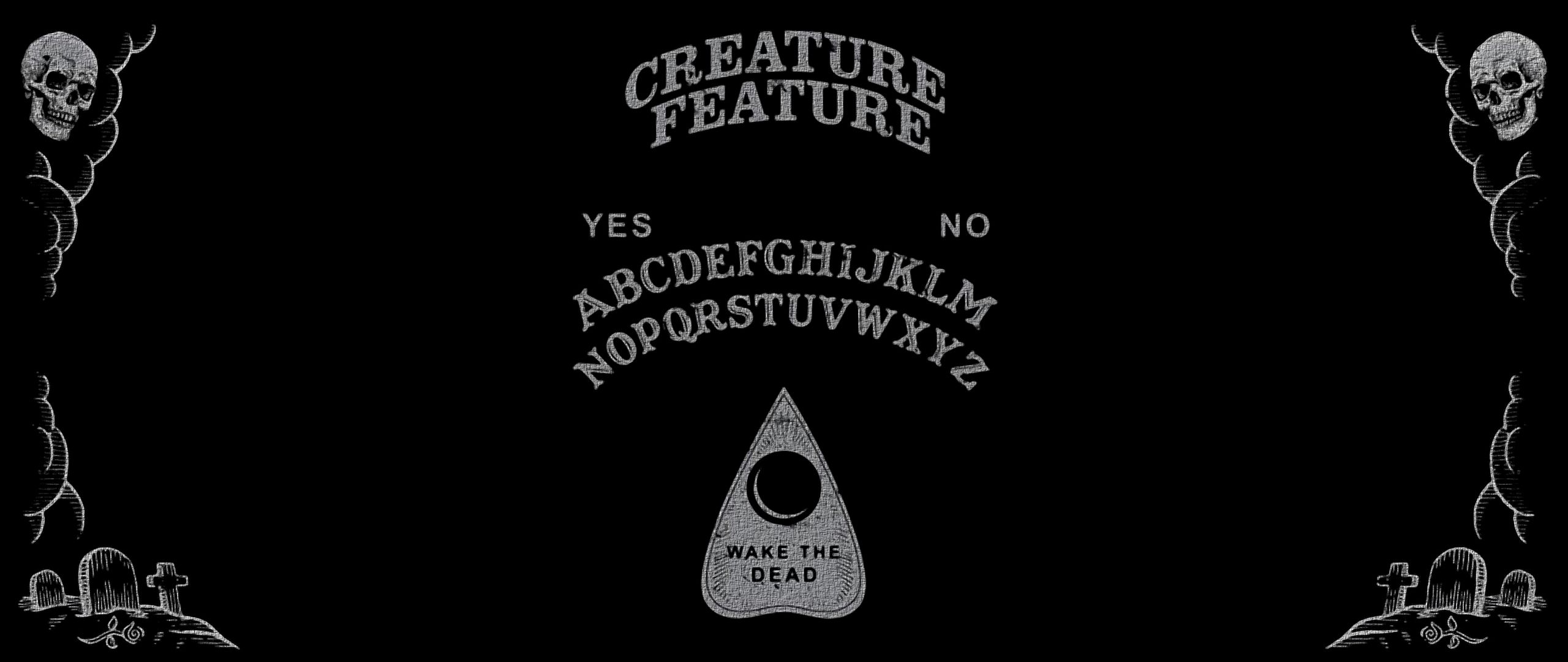 Creature Feature Black Halloween Wallpaper:2560x1080