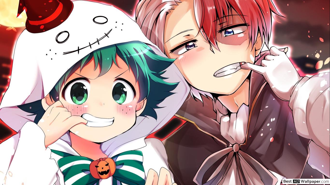 My Hero Academia Midoriya & Shoto Todoroki (Halloween) HD wallpaper download