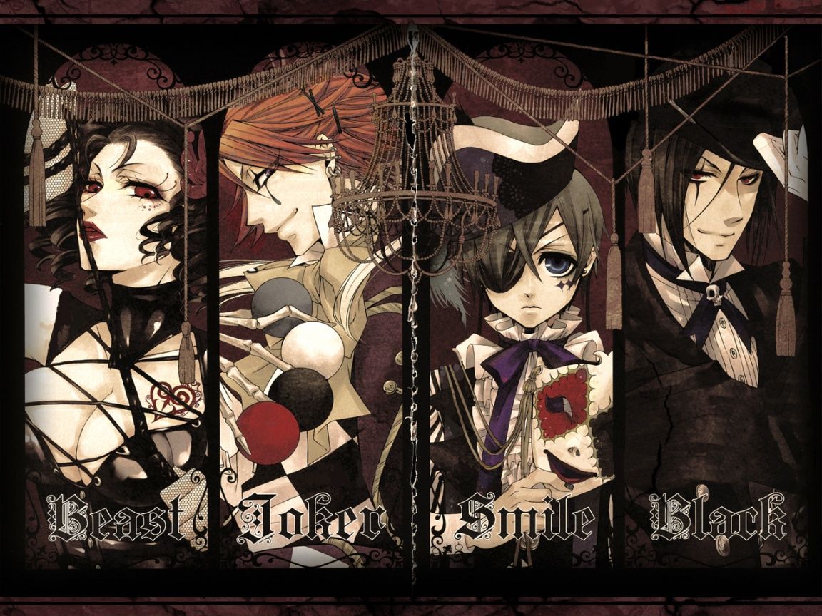 Free download Black Butler Four Characters HD Wallpaper [1152x864] for your Desktop, Mobile & Tablet. Explore Black Butler Wallpaper HD. Black Anime Wallpaper, Kuroshitsuji Wallpaper, Black Butler Undertaker Wallpaper