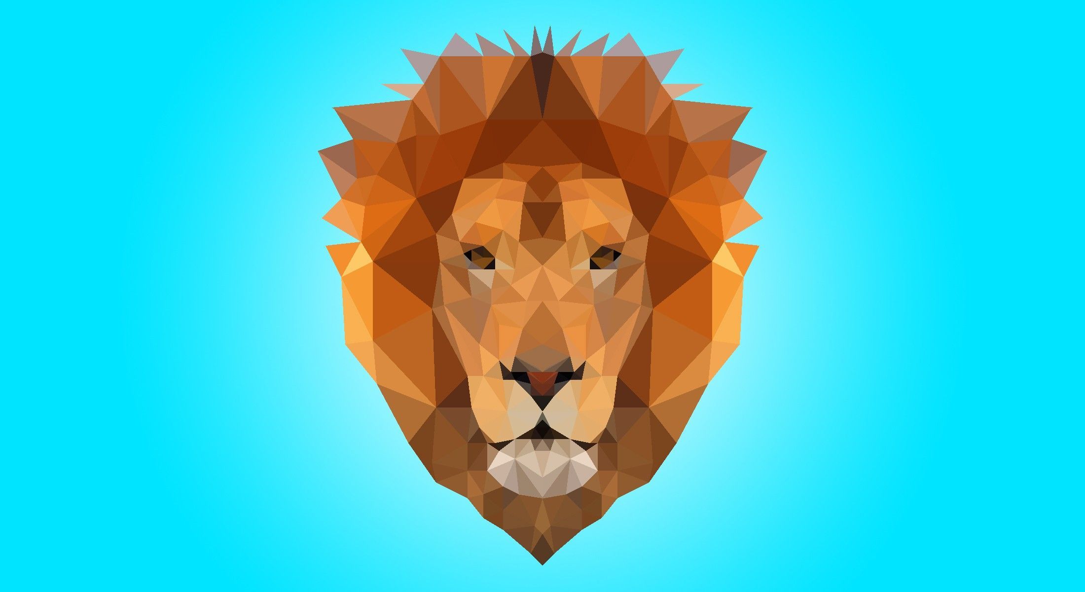 Polygon Lion Minimal Wallpaper