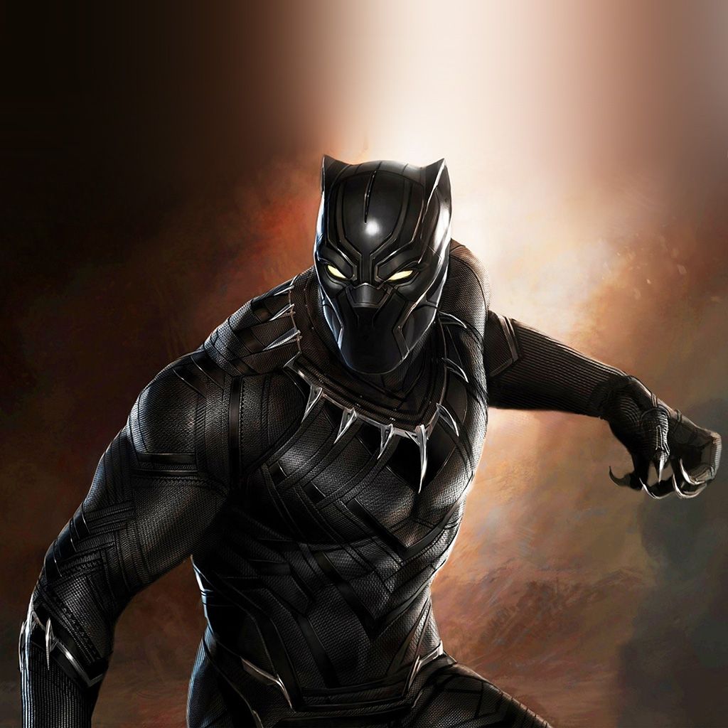 Black panther hero marvel art iPad Wallpaper Free Download