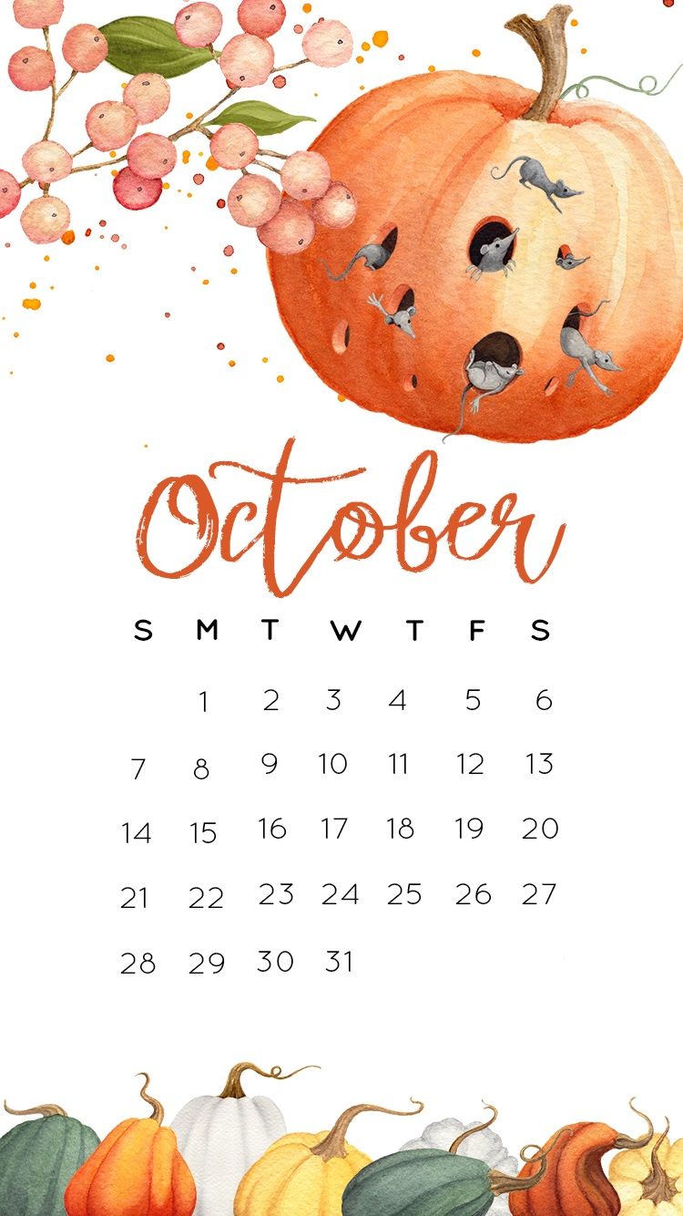 Halloween October Calendar 2019 HD Wallpaper