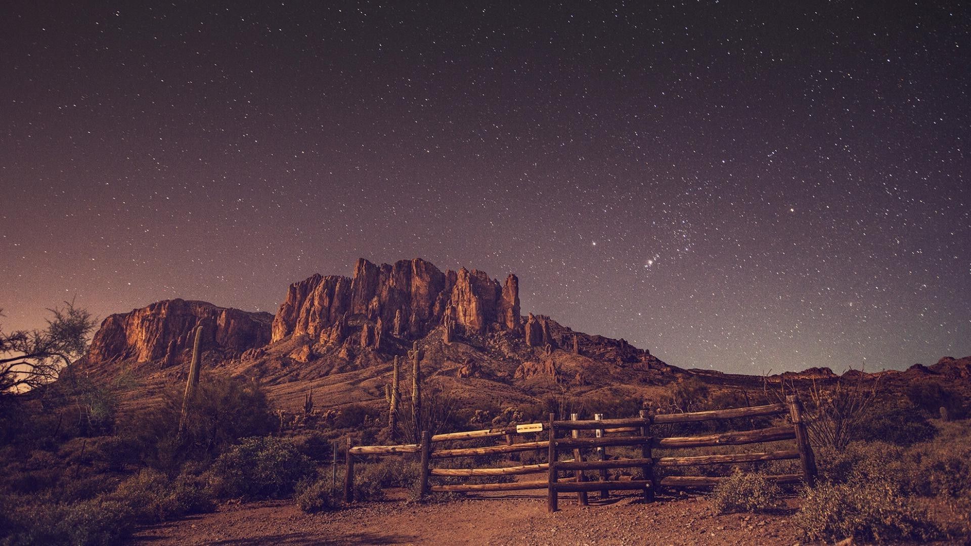 desert, Night, Stars, Rock, Landscape Wallpaper HD / Desktop and Mobile Background