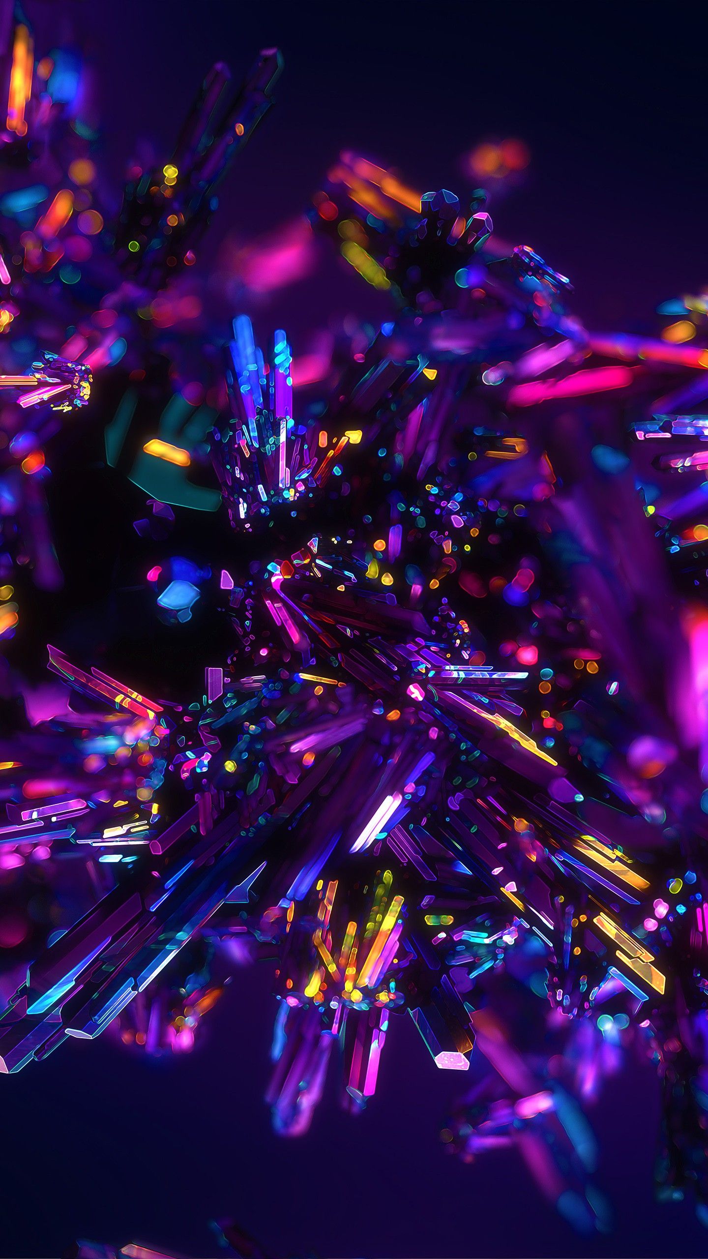 Colorful Crystals Abstract 4K Wallpaper