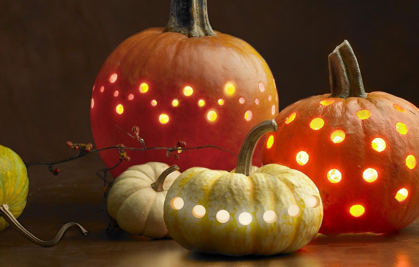 Wallpaper light, holiday, pumpkin, Halloween, Halloween image for desktop, section праздники