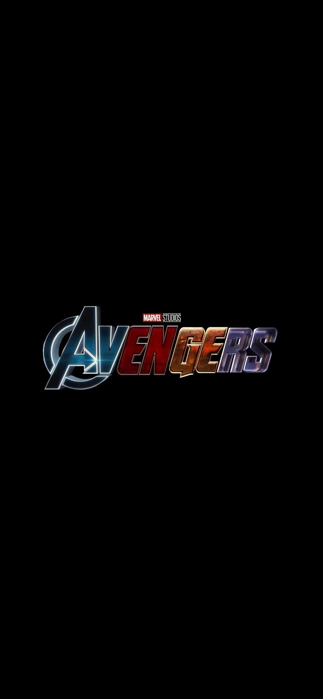 Phone Wallpaper with the all four Avengers logos mended together
