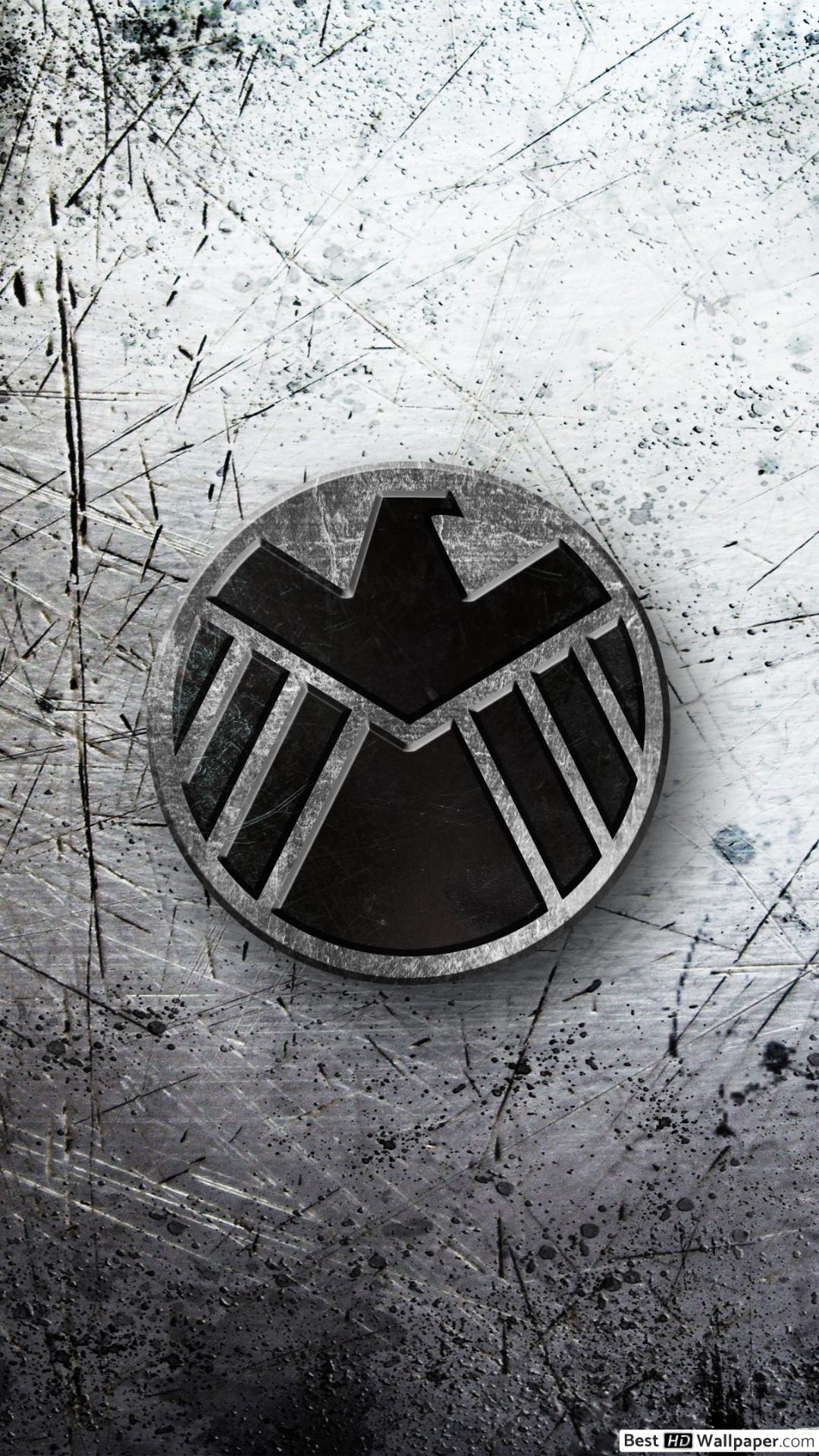 Avengers logo on grunge metallic background HD wallpaper download