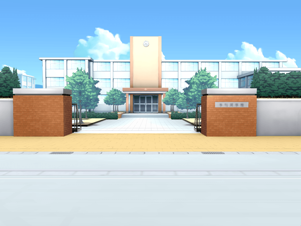 anime school building drawing