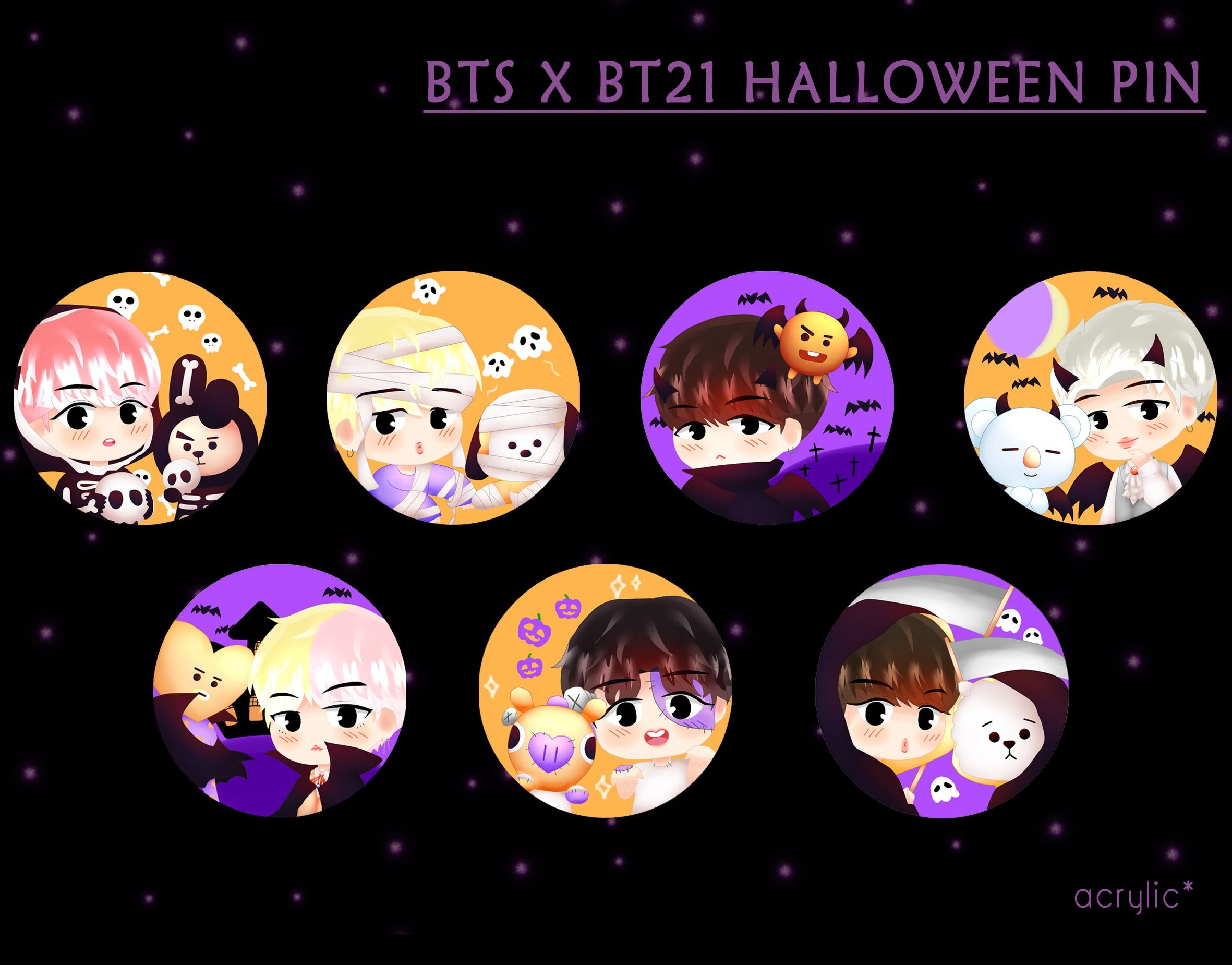 BTS x BT21 Halloween PIN