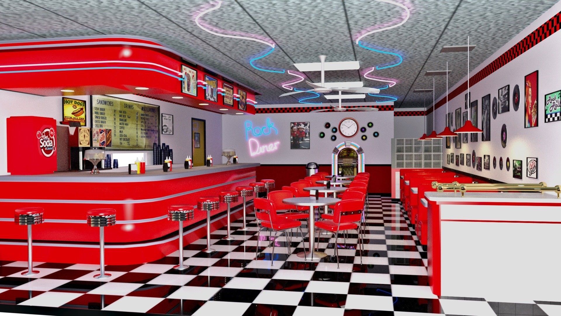 50S Diner Wallpaper Free 50S Diner Background