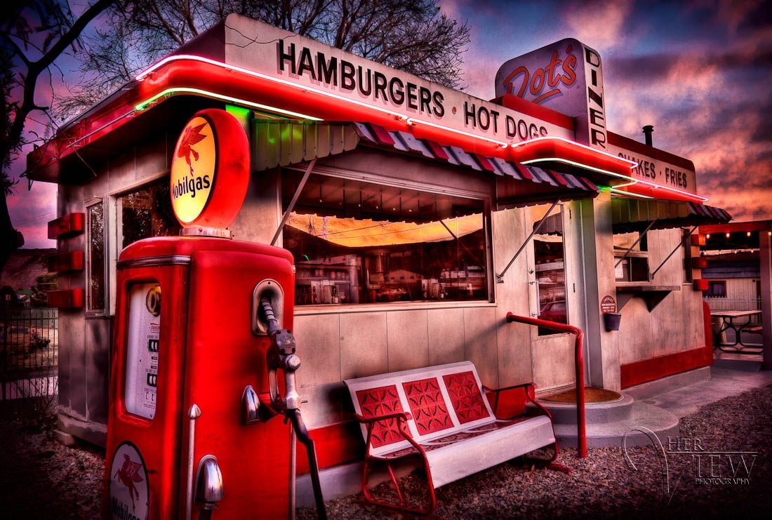 Free download HDR photograph of dots diner in bisby arizona [1100x741] for your Desktop, Mobile & Tablet. Explore Retro Diner Wallpaper. Retro Wallpaper 50's, Diner Wallpaper Border, 50'S Diner Wallpaper Border