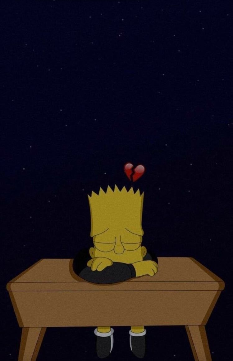 Heartbroken Sad Bart Simpson