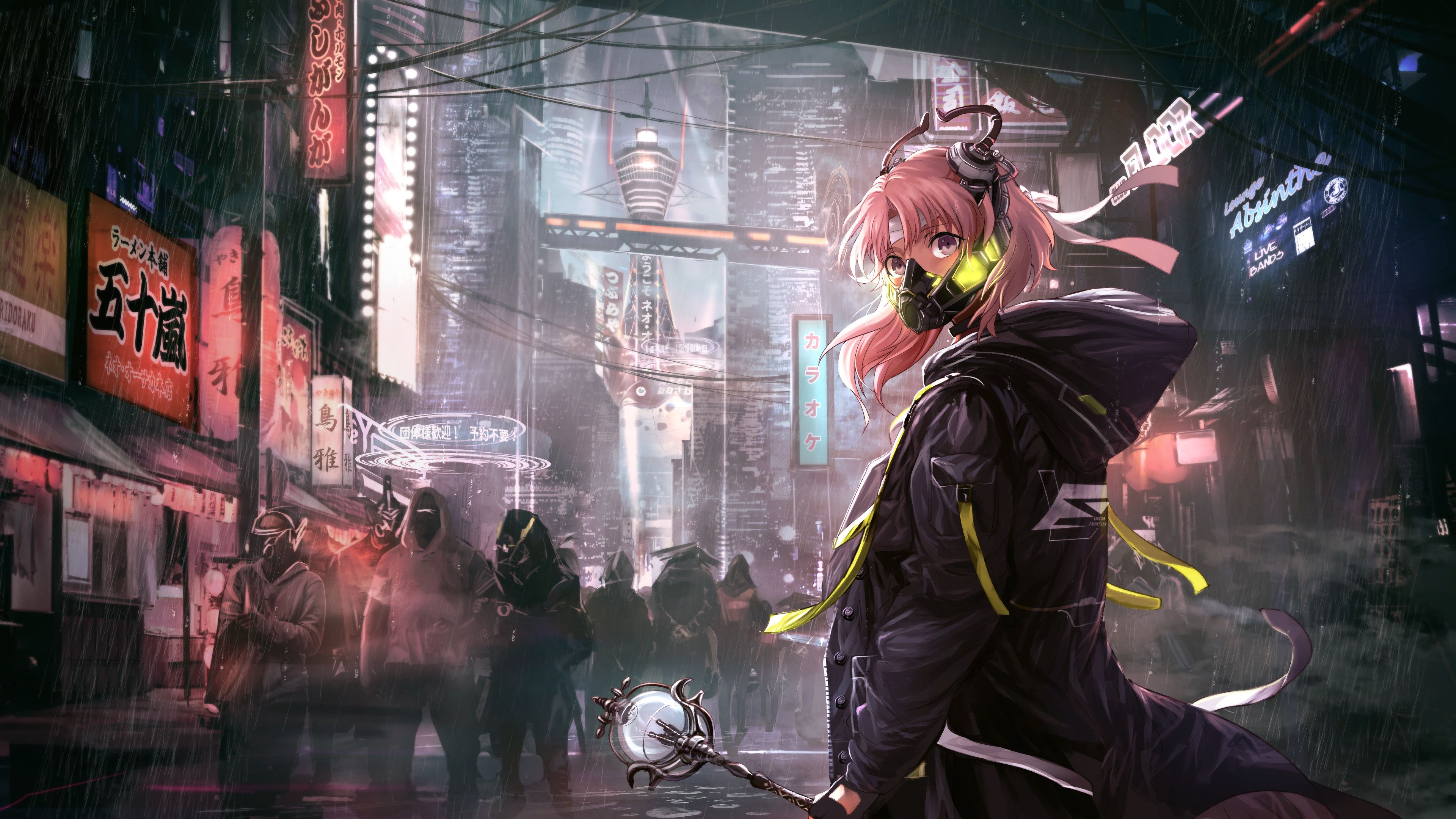 Anime, Girl, Mask, Cyberpunk, Sci Fi .wallpapertip.com