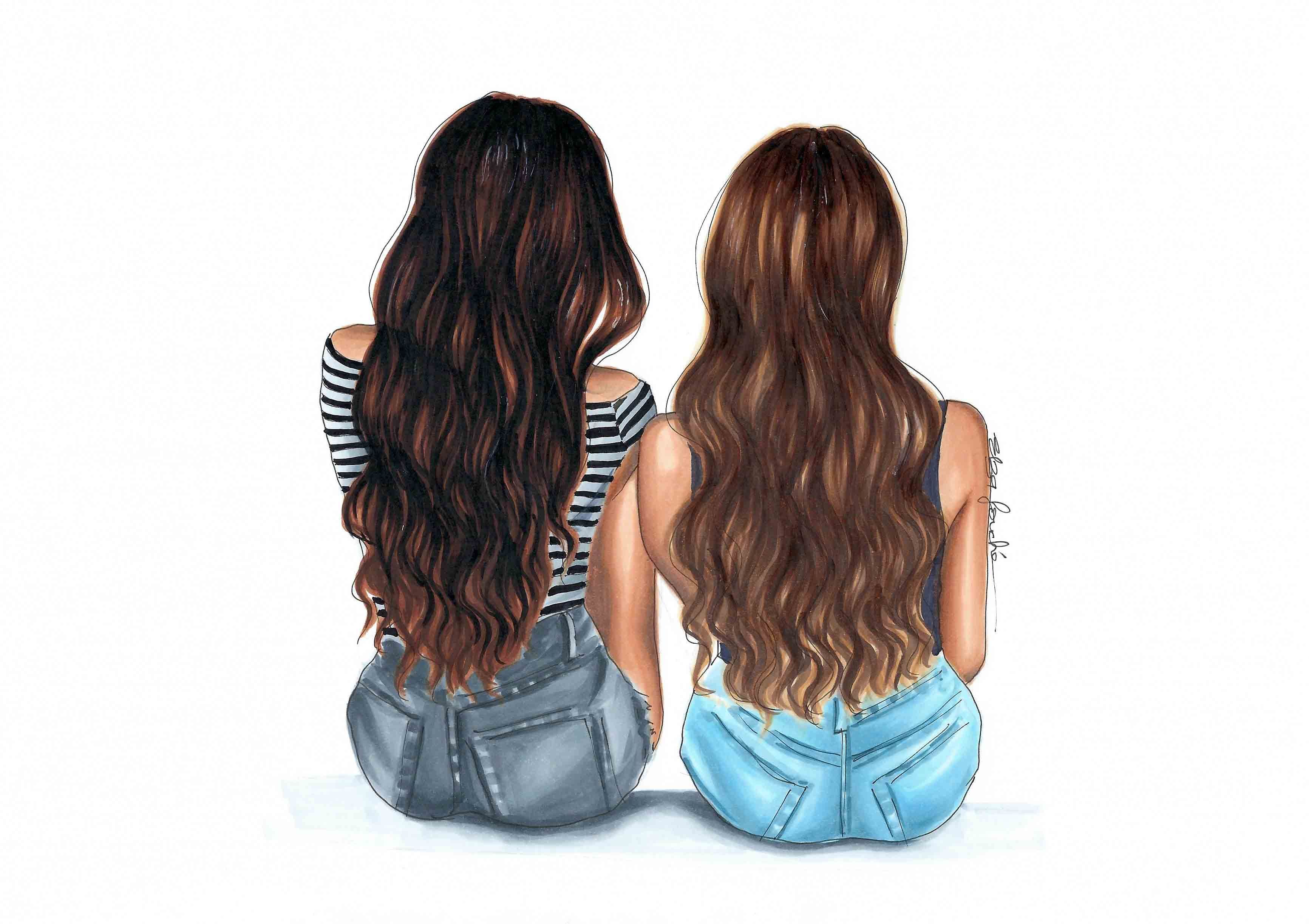 elzafoucheartist #cutedrawing #cute #drawing #friendship. Cute best friend drawings, Best friend drawings, Drawings of friends