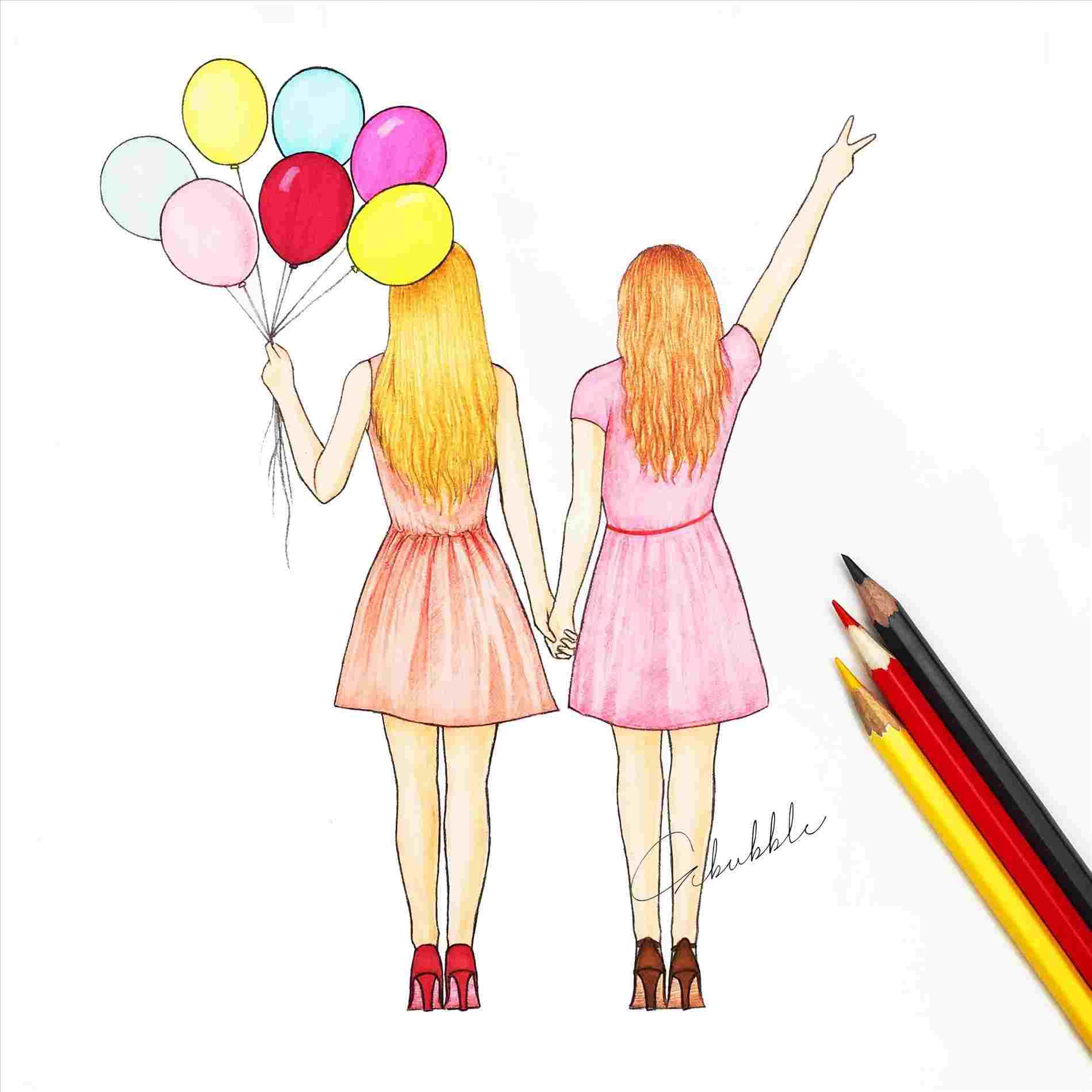 New For Friends Forever Bff 4 Best Friends Drawing