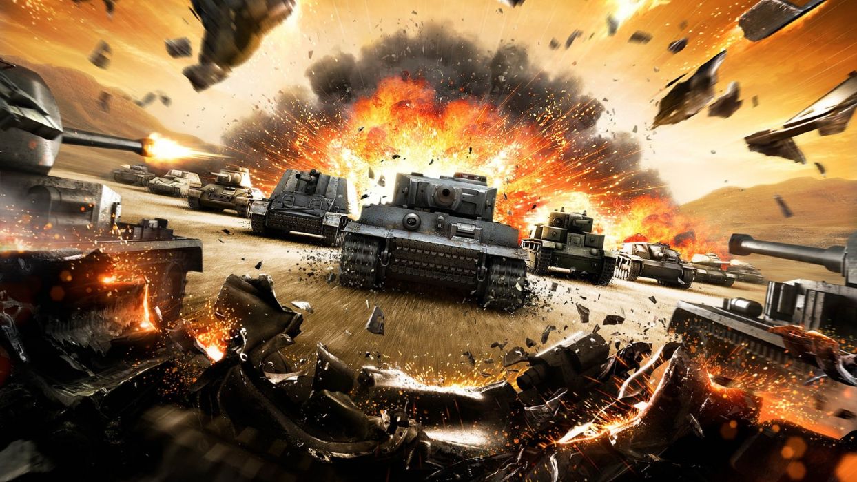Game World Of Tanks War Art Tank Explosion Shrapnel Wallpaperx1080