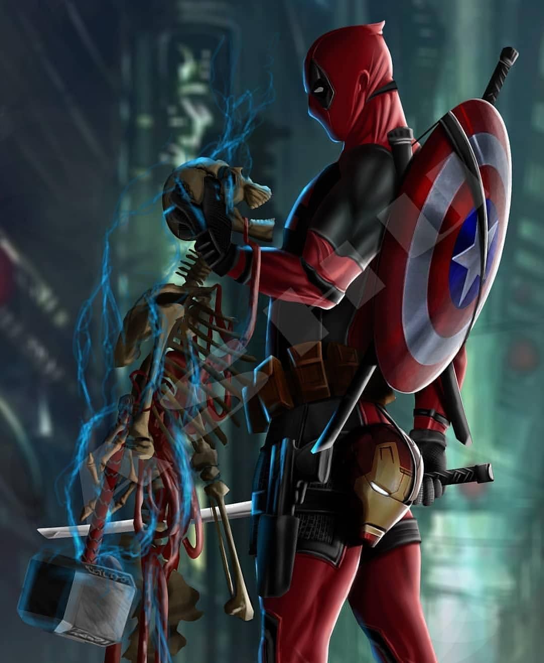 Em clima de Halloween. #marvel #deadpool #ironman #capitaoamerica #thor #avengers #wadewilson #fox #disney #cinema #com. Wolverine marvel, Deadpool art, Superhero