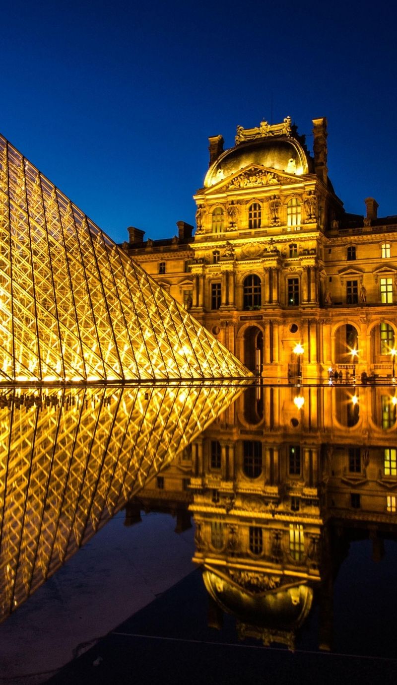 Download Louvre museum, France, Paris, Tourism, Travel Apple iPhone 6S, 6 wallpaper 800x1380