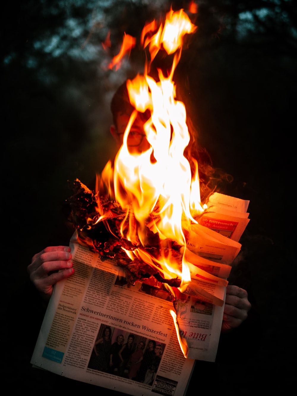 Newspaper Fire Picture. Download Free Image