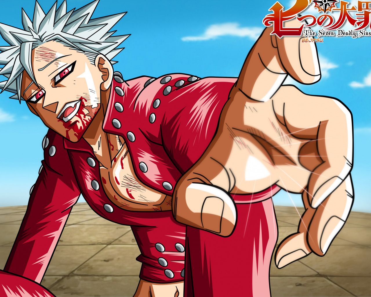 Download wallpaper blood, anime, art, guy, Nanatsu no Taizai, The seven deadly sins, Ban, Fox sin, greed, section shonen in resolution 1280x1024