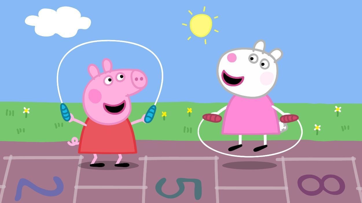 Peppa is thankful for her best friend Suzy Sheep this #Thanksgiving! Who is your little one thankful for. Peppa pig memes, Pig wallpaper, Peppa pig birthday party