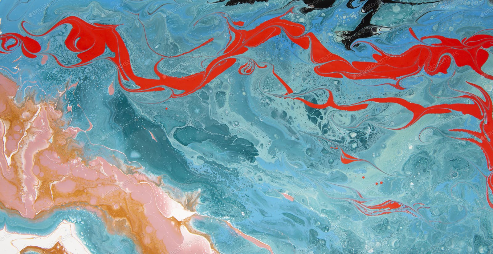 Abstract Background Of A Mixing Shades Of Blue Ocean And Red Coral Photo By Prostock Studio On Envato Elements