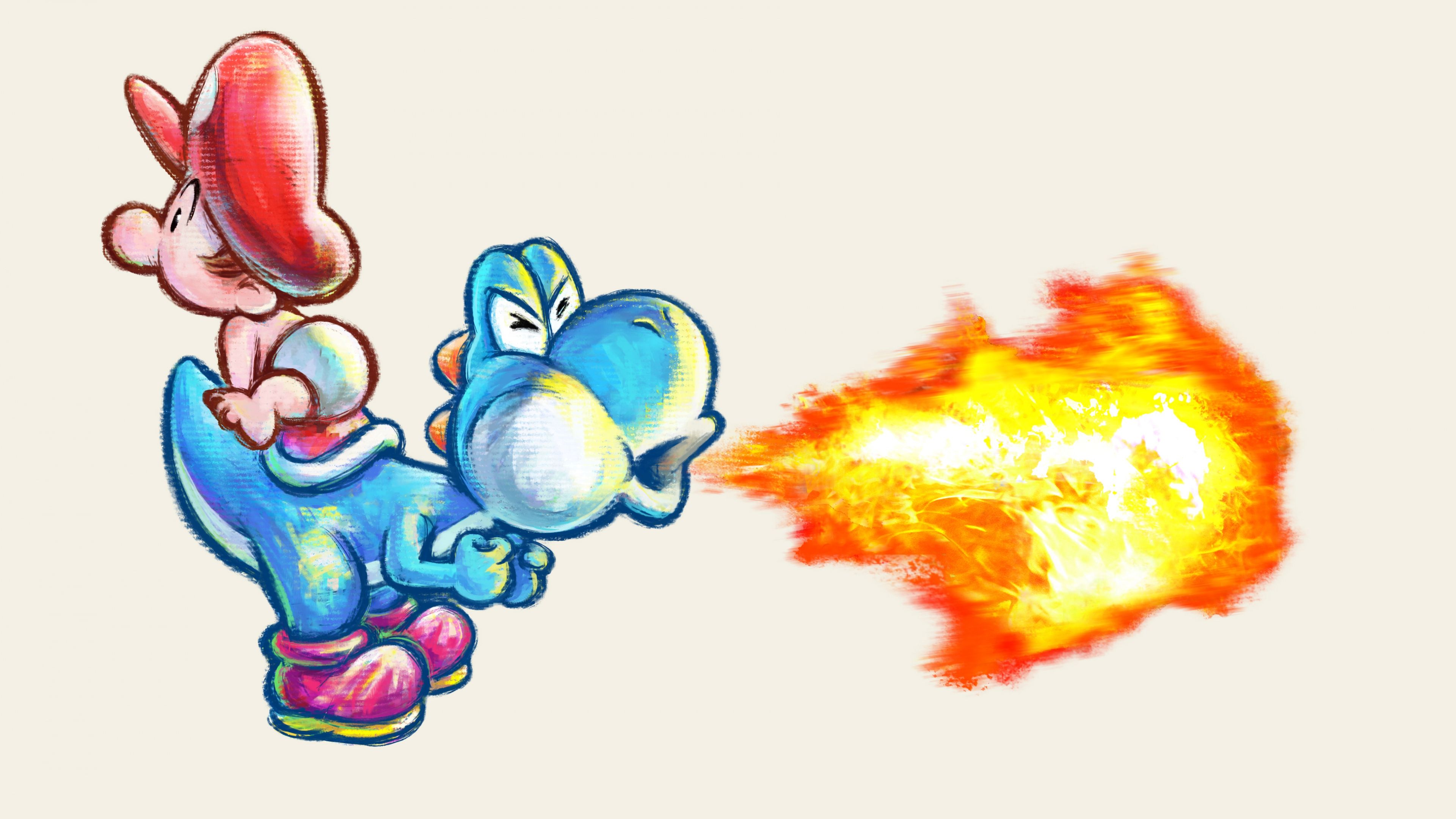 Yoshi Baby Mario Super Mario World 2 Yoshis Island Wallpaper:3840x2160