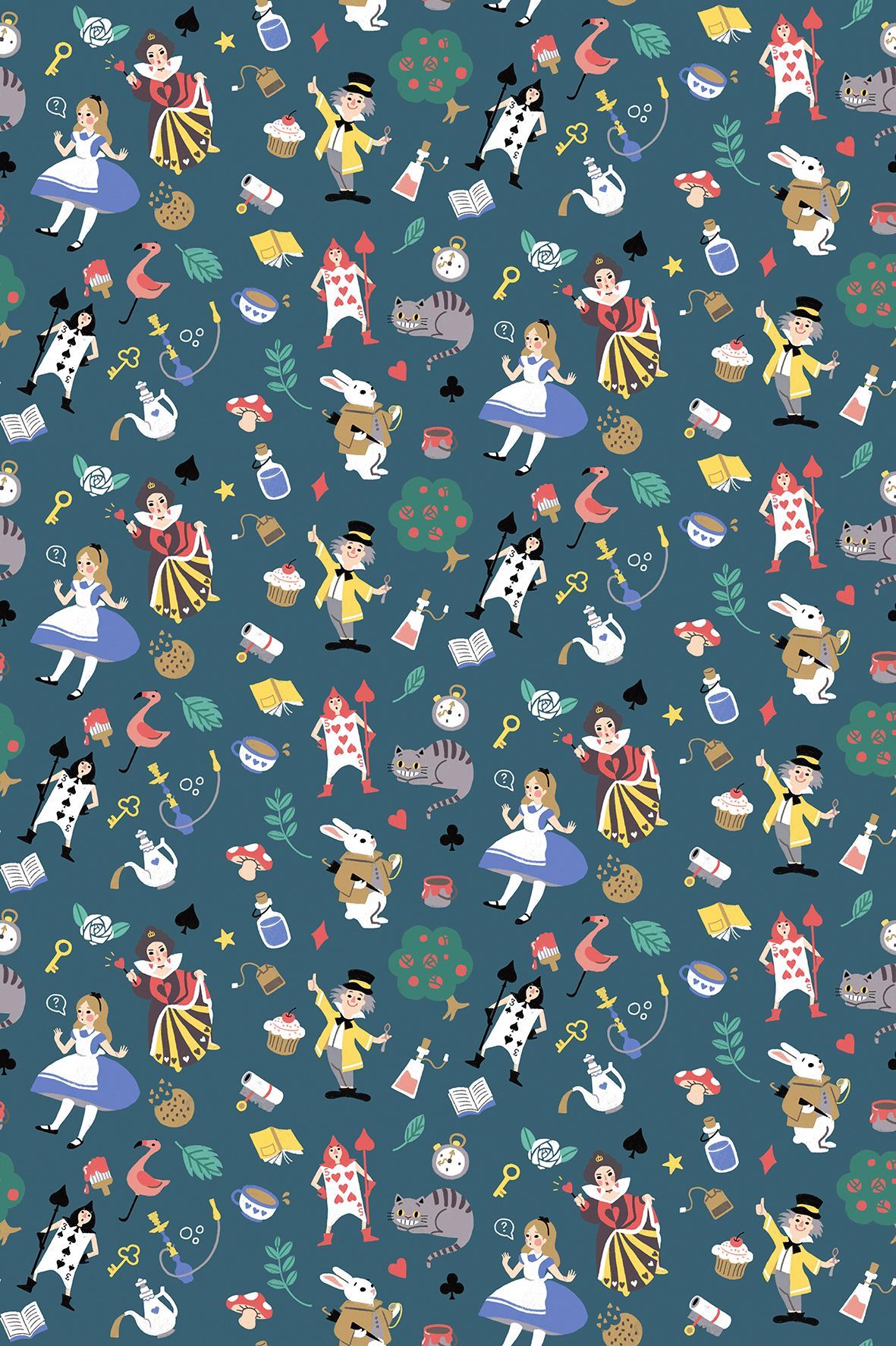 Shelia Liu Alice in Wonderland (Pattern). Disney wallpaper, Disney screensaver, Wallpaper iphone disney