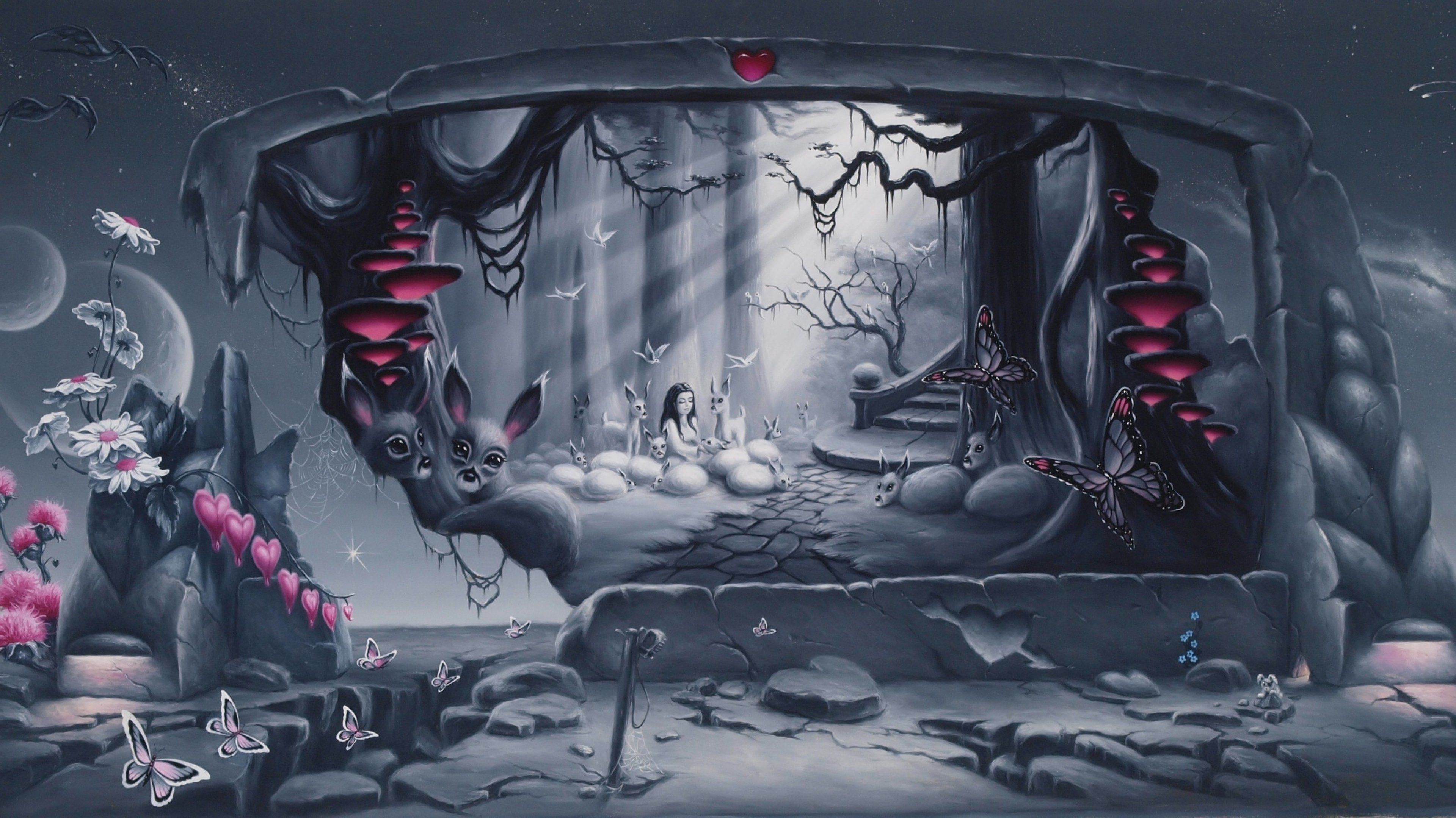 ALICE WONDERLAND fantasy fairy adventure comedy depp disney wallpaperx2160