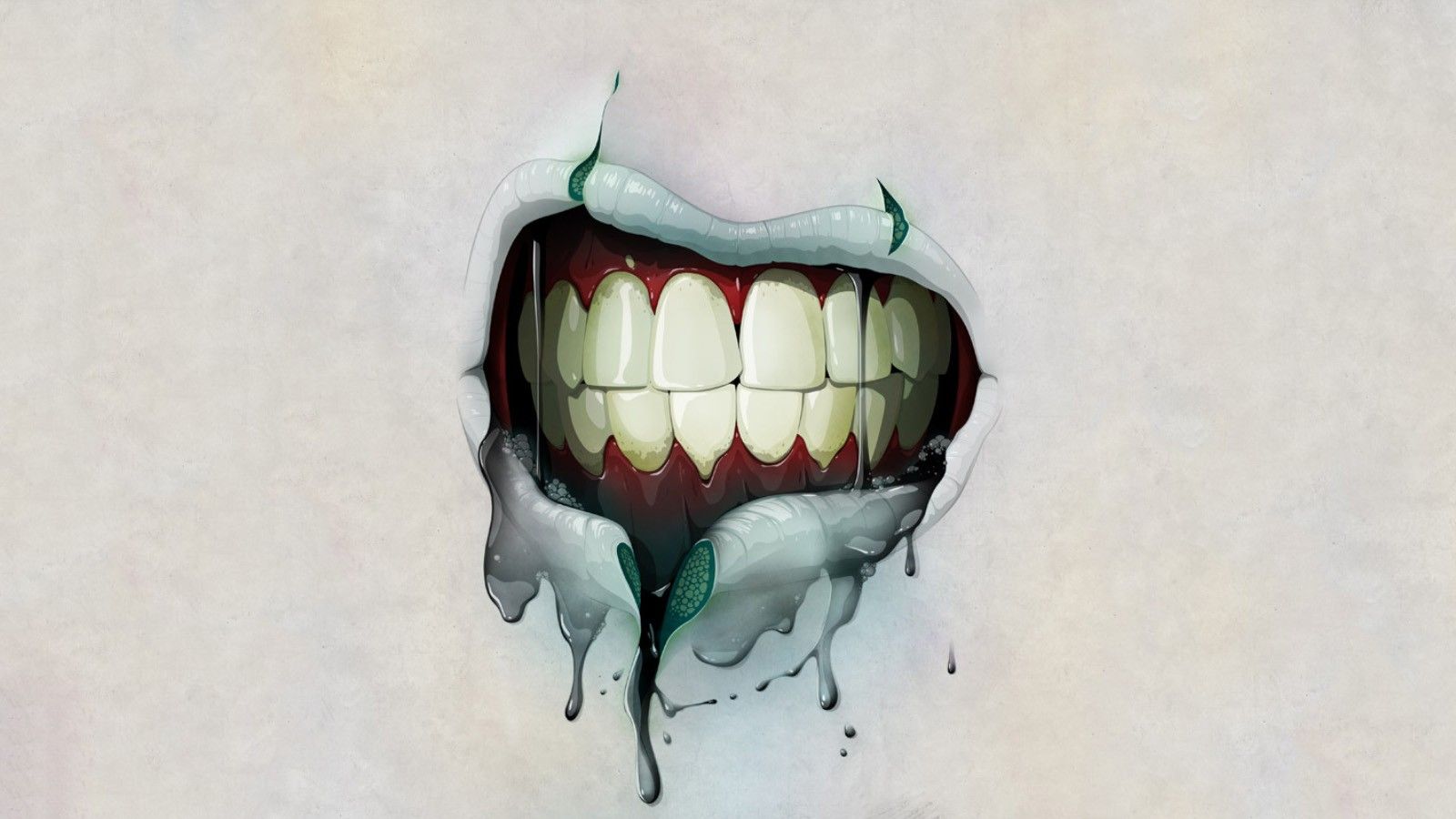 Mouth Creepy Zombie Teeth wallpaperx900