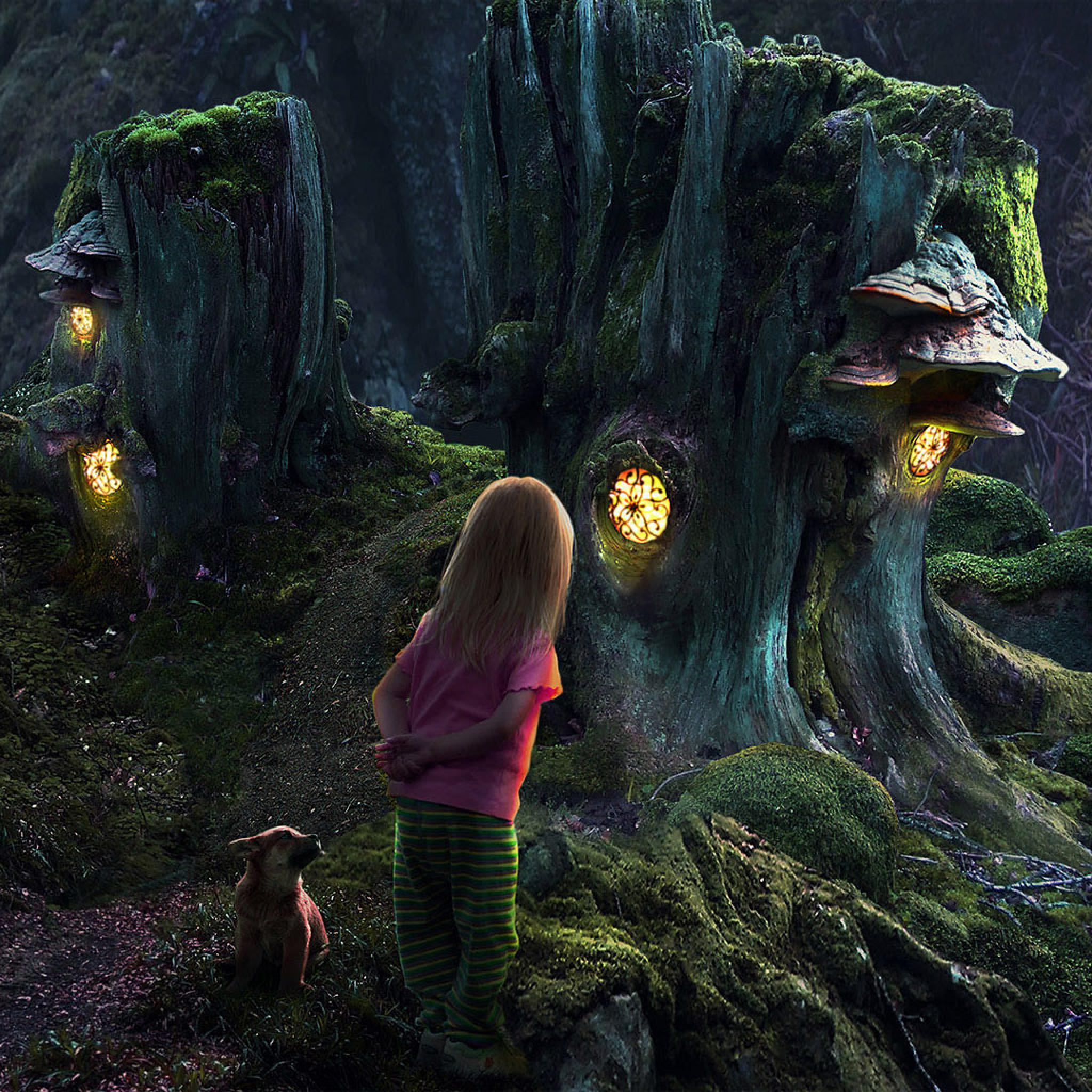 CG Fantasy Forest People Life IPhone HD Wallpaper Free