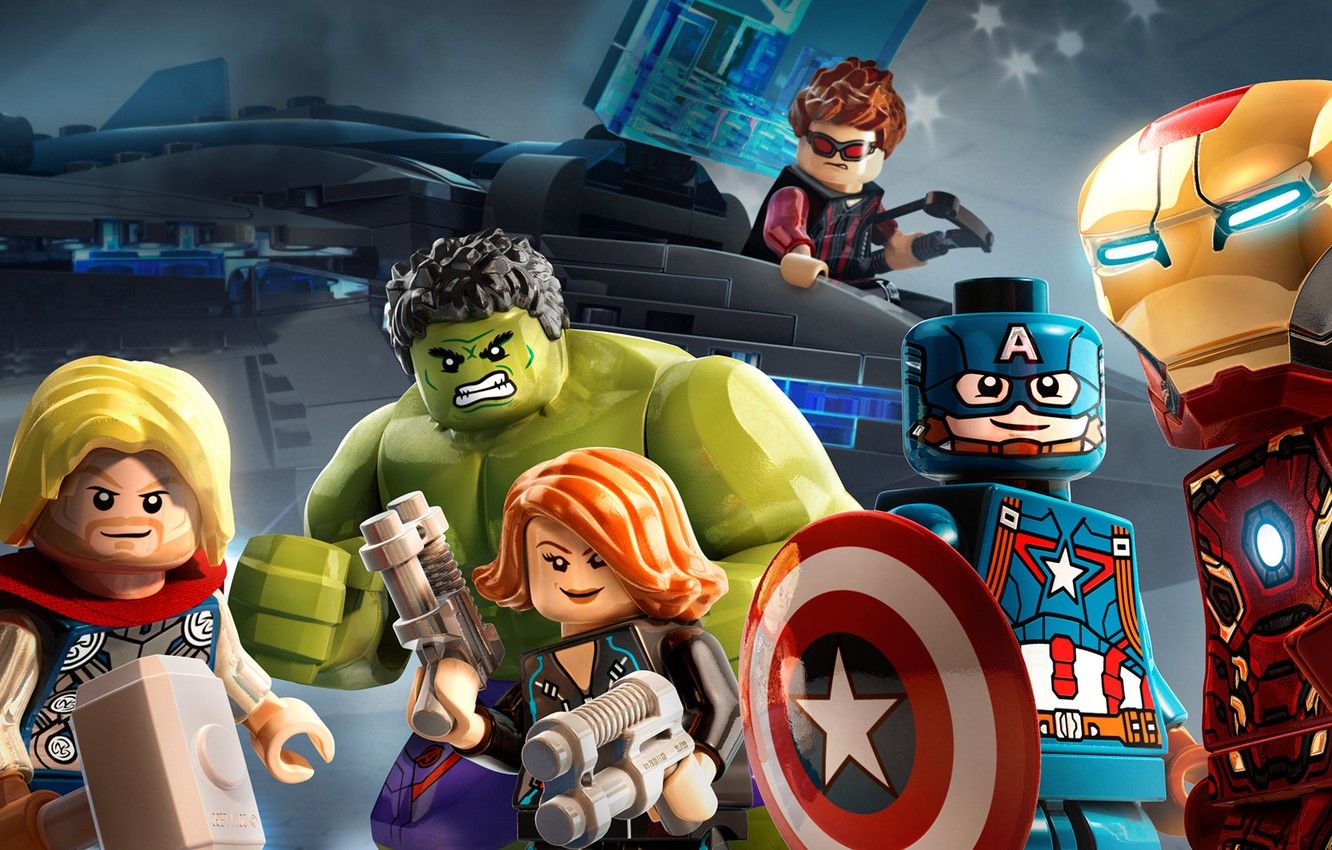 Wallpaper iron man, Hulk, marvel, LEGO, Thor, Lego, marvel, captain america, captain America, thor, hulk, iron man, the Avengers, hawkeye, avengers, black widow image for desktop, section игры