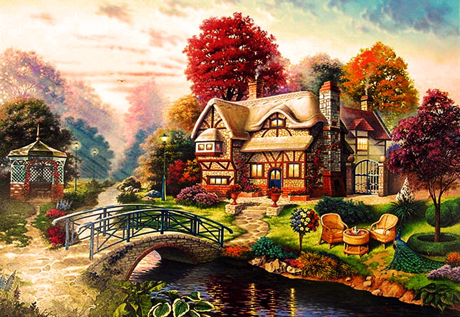 1839541 1500x1034 0_ (1500×1034). Cottage Art, Fall Cottage, Cottage Wallpaper