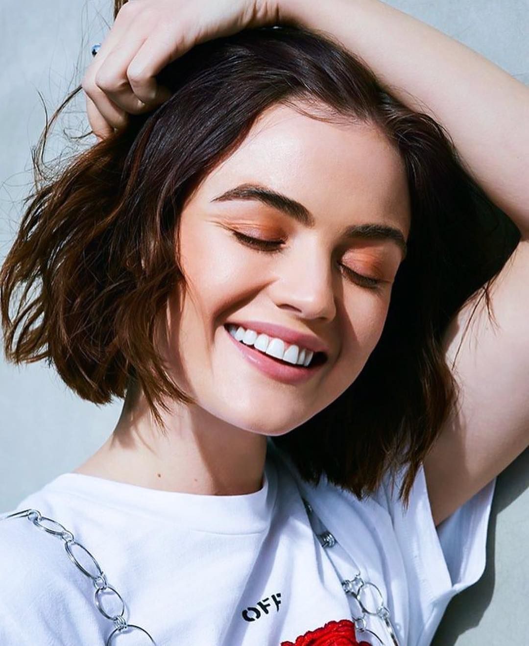 28! this picture is a perfect depiction of how I feel today. This last year was incredibly challenging, yet equally as. Lucy hale, Hair styles, Short hair styles